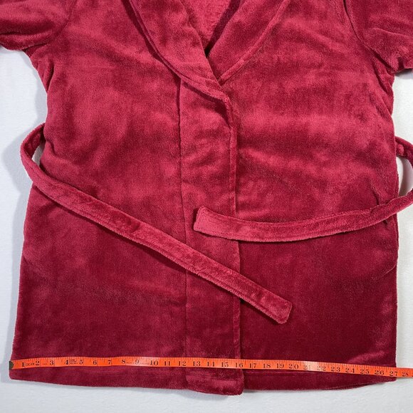 NWT Great Northwest Sleepwear Lounge Robe Heavyweight Plush Red Burgundy Size M - Picture 10 of 15